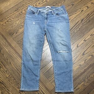 Hatch Maternity Light Blue Distressed Boyfriend Jeans